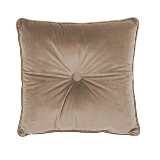 Svjetlosmeđi jastuk Tiseco Home Studio Velvet Button, 45 x 45 cm