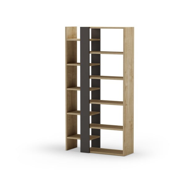 Crna/u prirodnoj boji biblioteka u dekoru hrasta 80x152 cm Axel – Marckeric-image-3
