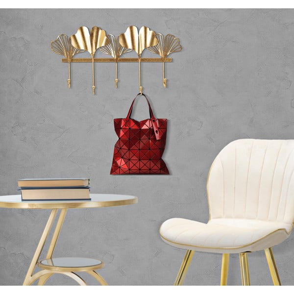 Metalna zidna vješalica u zlatnoj boji Leaves - Mauro Ferretti-image-1