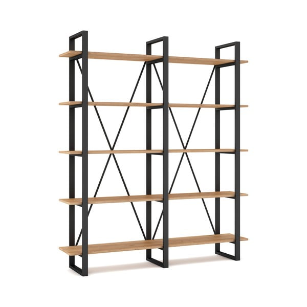 Crno/natur polica u dekoru hrasta 150x180 cm Aviva - Marckeric-image-2