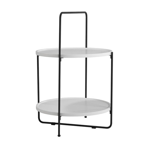 Bijelo-crni pomoćni stol sømcasa Alessio, ø 45 cm-image-1