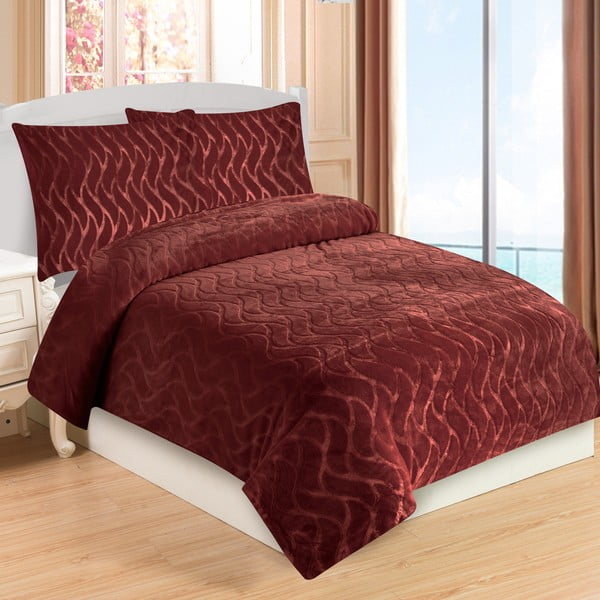 Bordo posteljina za krevet za jednu osobu od mikropliša 140x200 cm – My House
