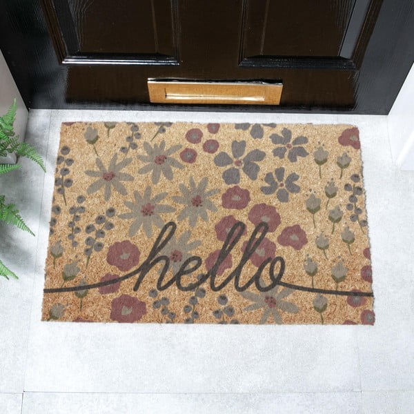 Otirač od kokosovih vlakana 40x60 cm Hello Scribbly Floral – Artsy Doormats-image-2