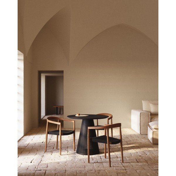 Okrugao blagovaonski stol od masivne indijske lipe ø 90 cm Jeanette – Kave Home-image-1