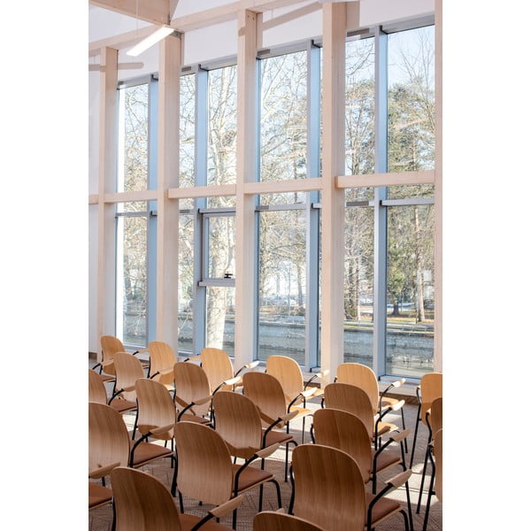 Blagovaonske stolice u setu s naslonima za ruke/sklopive 2 kom u dekoru hrasta u prirodnoj boji Book – Gazzda-image-3