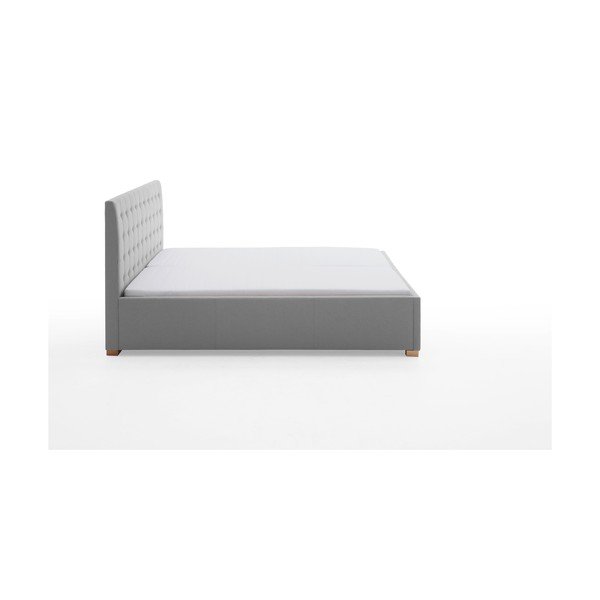 Svijetlo sivi tapecirani bračni krevet bez podnice 180x200 cm Malia – Meise Möbel-image-3