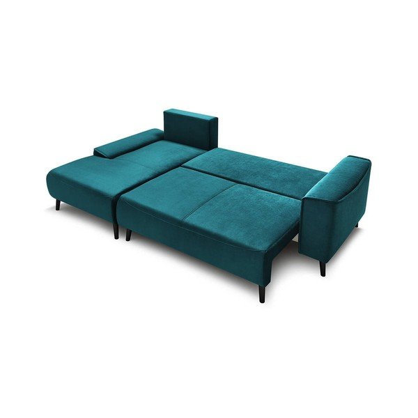 Kutna sofa krevet od kerozin baršuna Bobochic Paris Hera Bis, lijevi kut-image-3