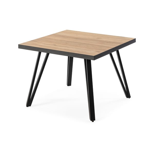 Crni/u prirodnoj boji stolić za kavu s pločom stola u dekoru hrasta 60x60 cm Sindi – Marckeric