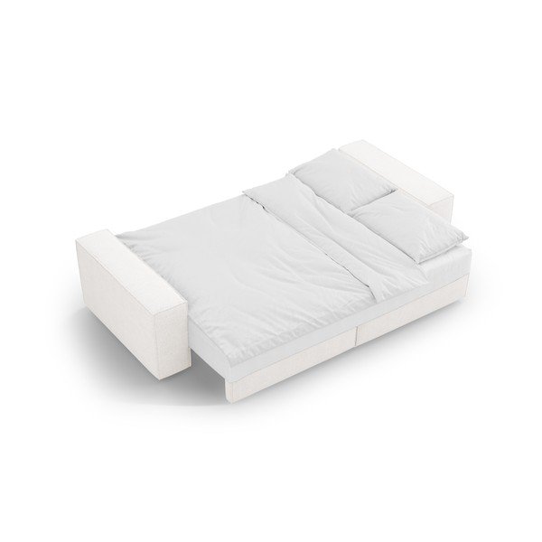 Bijela sklopiva sofa od bouclé tkanine 247 cm Jodie – Micadoni Home-image-4