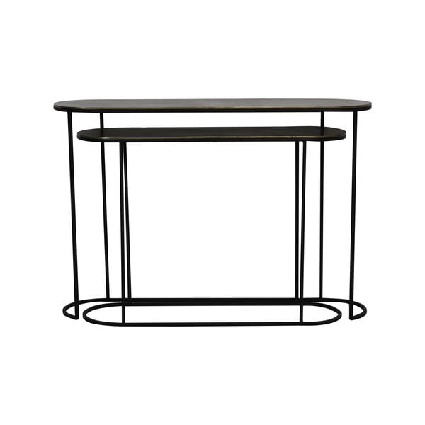 Metalni pomoćni stolovi u setu 2 kom u brončanoj boji 28x118 cm Bocov – Light & Living-image-2