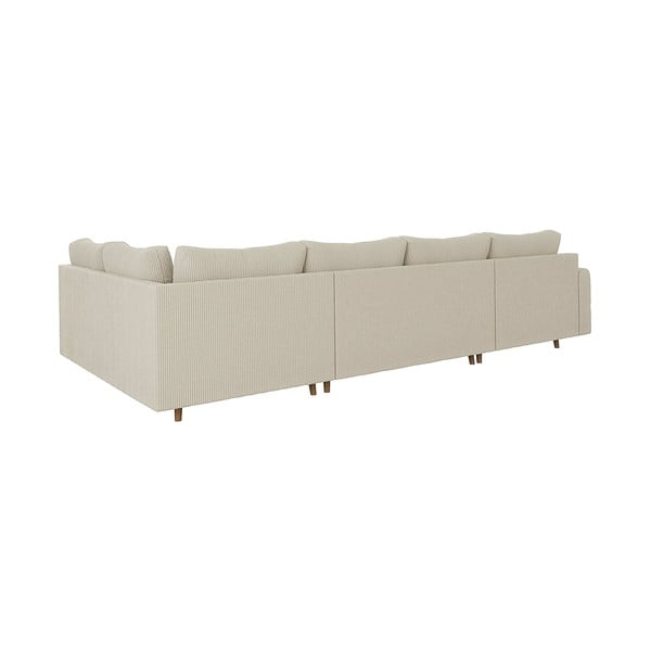 Krem kutna garnitura od samta (s lijevim kutom/u obliku slova "U") Ariella – Ropez-image-2