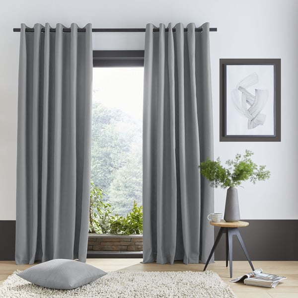 Sive zavjese u setu od 2 kom 229x168 cm Pinsonic - Catherine Lansfield-image-1