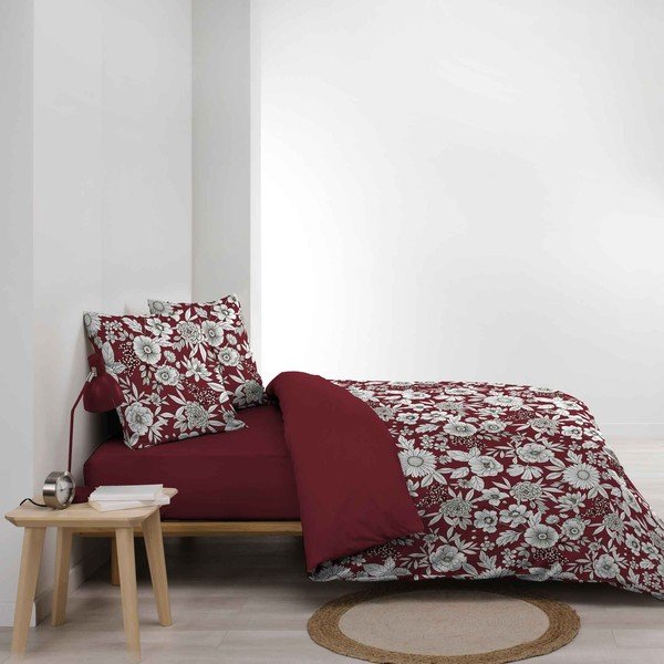 Crvena/bijela pamučna posteljina za bračni krevet/za produženi krevet 240x220 cm Milady – douceur d'intérieur-image-1