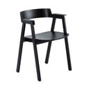 Crna blagovaonska stolica s naslonima za ruke od punog hrasta Flip – Gazzda