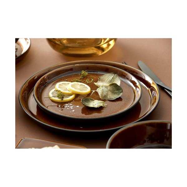 Crni/jantarni desertni tanjur od kamenine ø 21 cm Gastro Black/Amber – Bitz-image-1