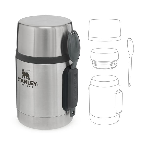 Termosica od nehrđajućeg čelika za hranu u srebrnoj boji 530 ml Adventure – Stanley-image-3