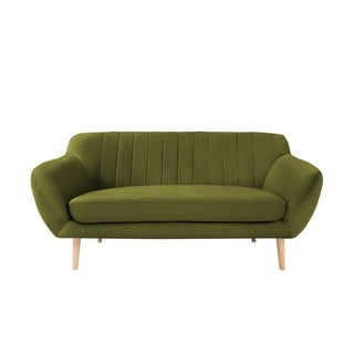 Zelena baršunasta sofa Mazzini Sofas Sardaigne, 158 cm