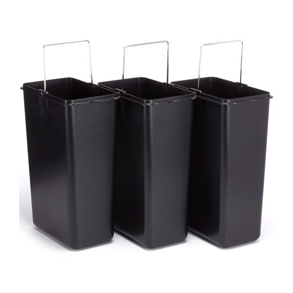 Željezna kanta za smeće 3x8 l za odvojeni otpad/s pedalom u mat srebrnoj boji   Tri Selectif – MSV-image-3