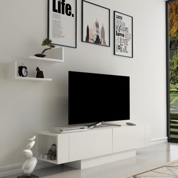 Bijeli TV set 150x42 cm Matera – Zena Home-image-2
