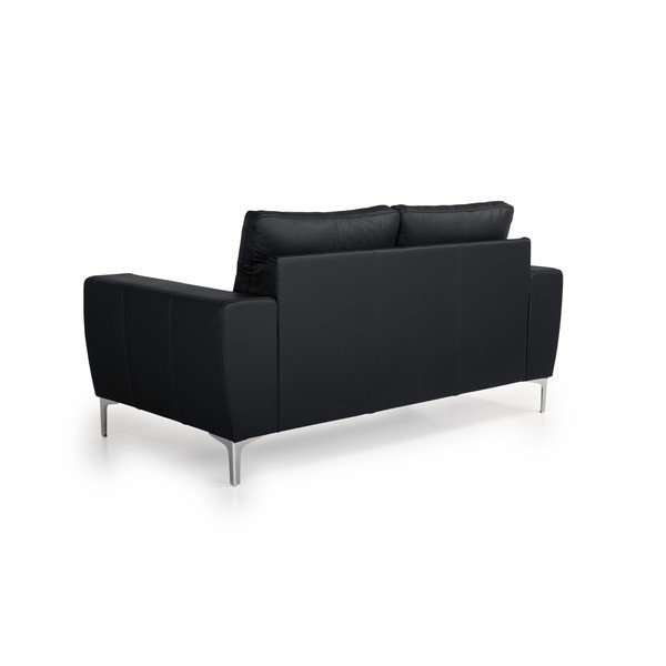 Crna kožna sofa Scandic Twigo, 166 cm-image-3