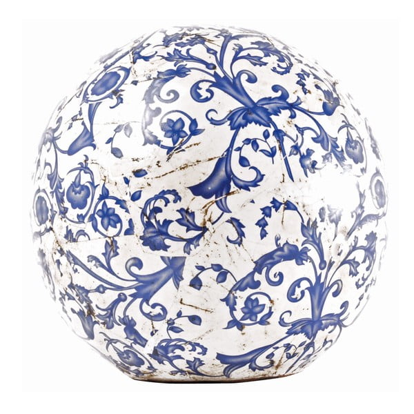 Plavo-bijeli keramički ukras Esschert Design, ⌀ 18 cm