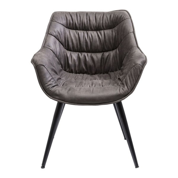 Tamno siva stolica Kare Design Armlehnstuhl