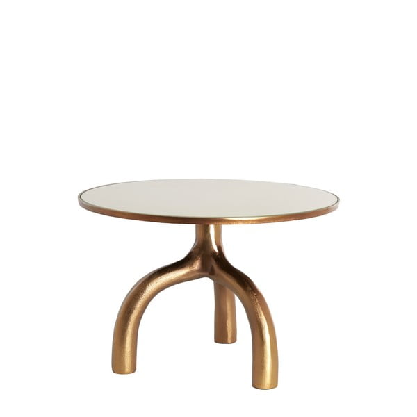 Stakleni okrugli stolić za kavu u brončanoj boji/bež ø 65 cm Mello – Light & Living