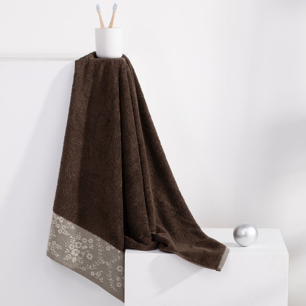 Smeđi pamučan ručnik od frotira 70x140 cm Crea – AmeliaHome-image-2