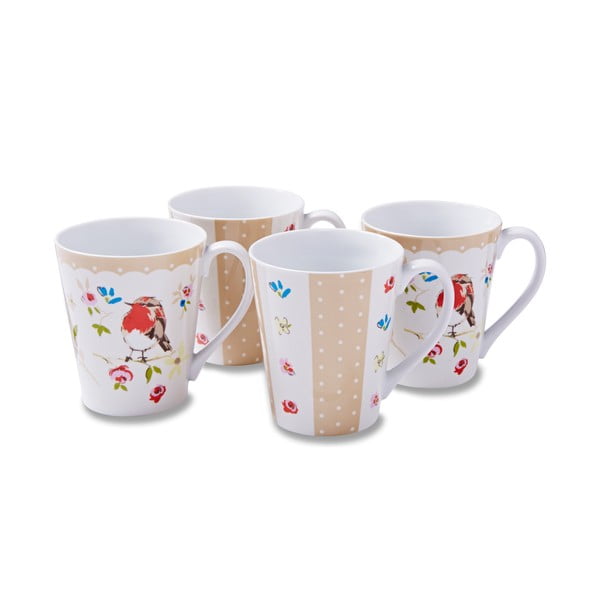 Set od 4 šalice Cooksmart England Dawn Chorus, 350 ml