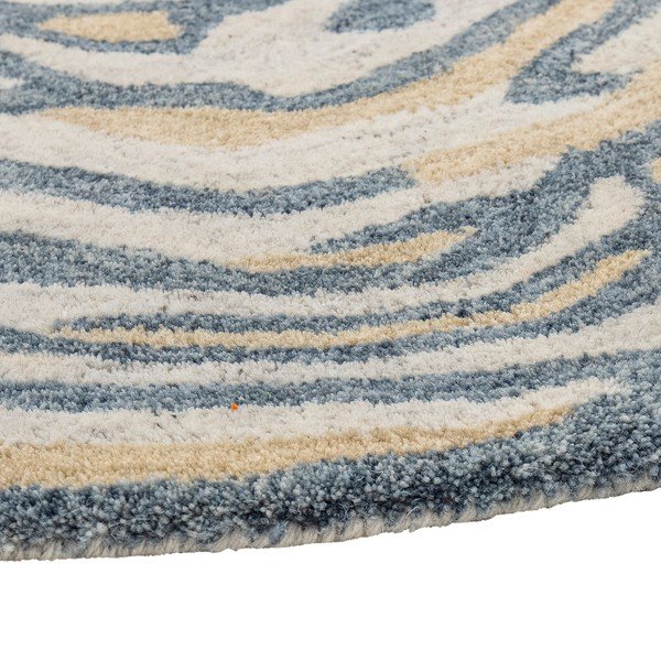 Plavi/smeđi vunen okrugao tepih ø 120 cm Tiger – Bloomingville-image-2