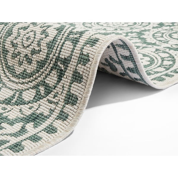 Zeleno-krem vanjski tepih NORTHRUGS Jardin, 80 x 350 cm-image-2