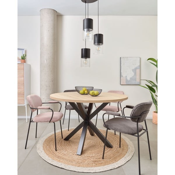 Crni/u prirodnoj boji okrugli blagovaonski stol ø 120 cm Argo – Kave Home-image-1