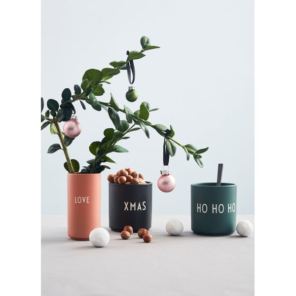 Tamnozelena porculanska šalica Dizajn slova Favorite Ho Ho Ho-image-4