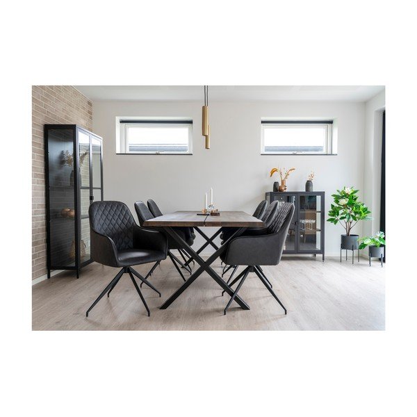 Tamno siva podstavljena blagovaonska stolica Harbo – House Nordic-image-2