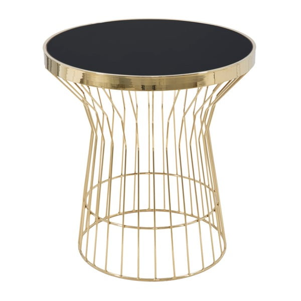 Okrugli stolić za kavu u crno-zlatnoj boji Mauro Ferretti Glam, visina 63 cm