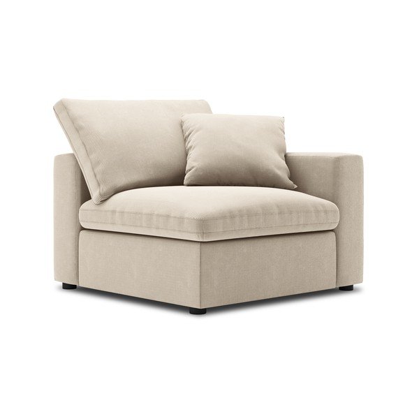 Bež kutni dio modularne sofe od samta Windsor & Co Sofas Galaxy, desni kut-image-2