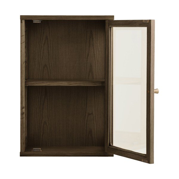 Tamno smeđa viseća vitrina u dekoru hrasta 40x60x20 cm Zamora – House Nordic-image-3