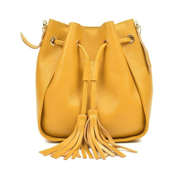 Žuta kožna torbica Carla Ferreri Jessie