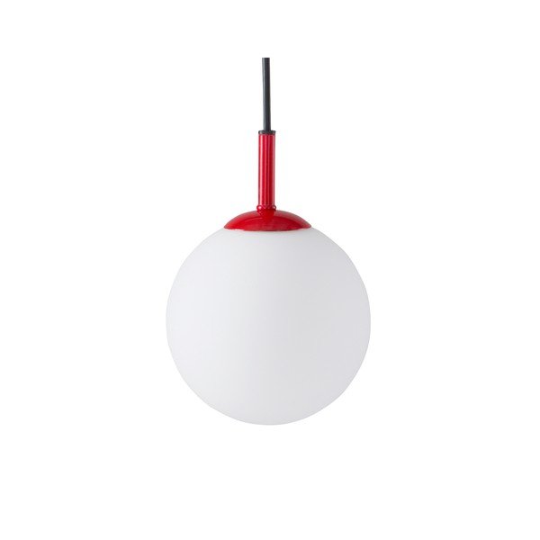 Crvena/bijela staklena viseća svjetiljka ø 13 cm Ekman – Jotex-image-4