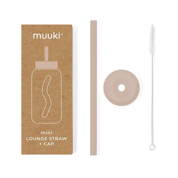 Silikonska slamka sa četkom za čišćenje/s poklopcem Desert Rose – Muuki