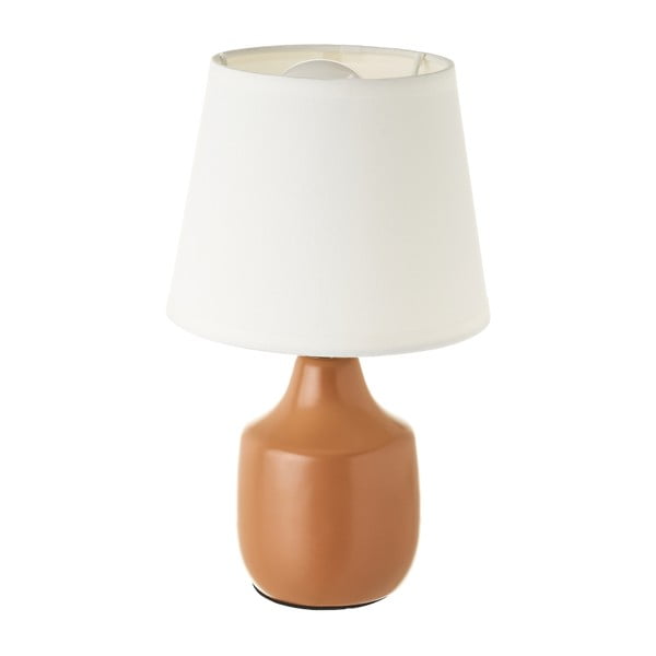 Bijela/smeđa stolna lampa keramička s tekstilnim sjenilom (visina 24 cm) – Casa Selección