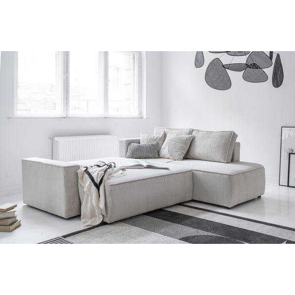 Bijela sklopiva kutna garnitura od samta (s desnim kutom) Brave Dave – Miuform-image-4