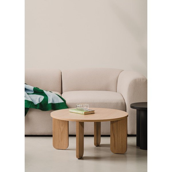 Okrugao stolić za kavu s pločom stola u dekoru hrasta u prirodnoj boji ø 75 cm Kuvu – noo.ma-image-1