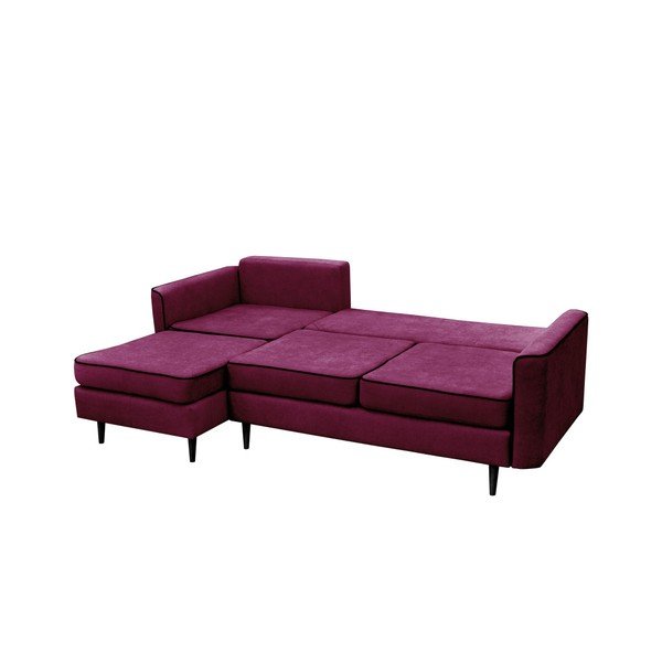 Ljubičasti kauč na razvlačenje s crnim nogama Mazzini Sofas Dragonfly, lijevi kut-image-4