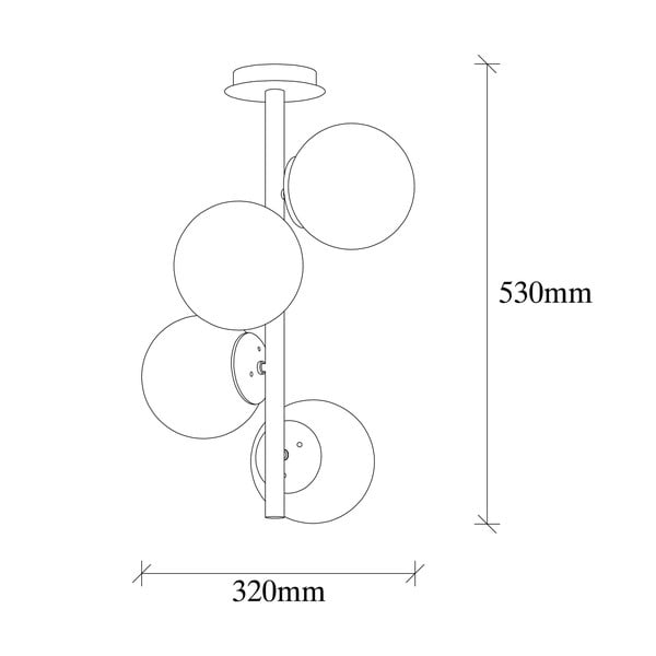 Bijela/mjedena stropna svjetiljka sa staklenim sjenilom ø 15 cm Faze – Opviq lights-image-4