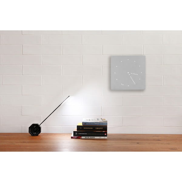 Siva budilica s bijelim LED zaslonom Gingko analogni Click Clock-image-1