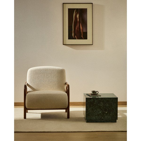 Bež fotelja od šenila Sylo – Kave Home-image-1