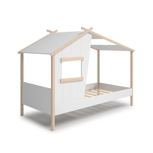 Bijeli dječji krevet od masivnog bora u obliku kućice 90x190 cm Luba – Marckeric-image-3