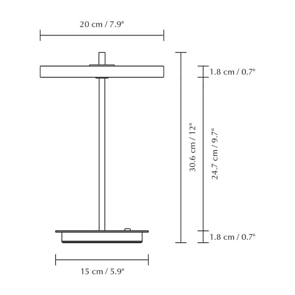 Crno-bijela metalna LED stolna lampa s metalnim sjenilom (visina 31 cm) Asteria Move – UMAGE-image-4