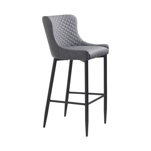 Siva barska stolica od umjetne kože (visine sjedala 77 cm) Ottowa – Unique Furniture